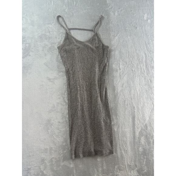 Topshop Ribbed Bodycon Dress - Gray - Size 2 - Picture 1 of 5